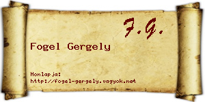 Fogel Gergely névjegykártya